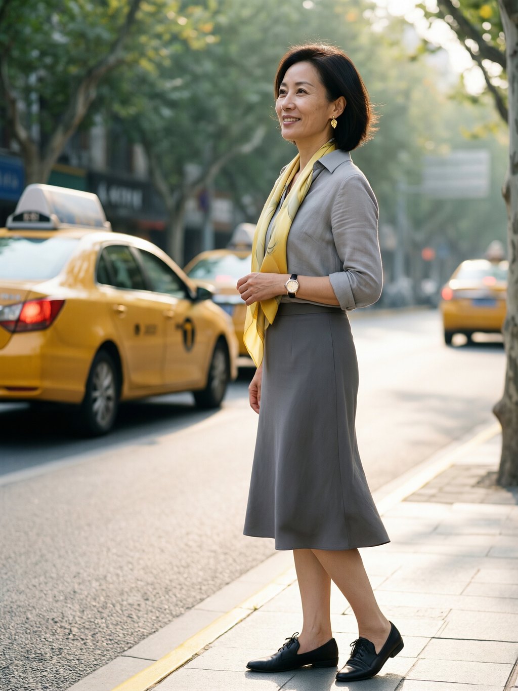A Soft Turn in Afternoon Light, Leaf-Gold Earring