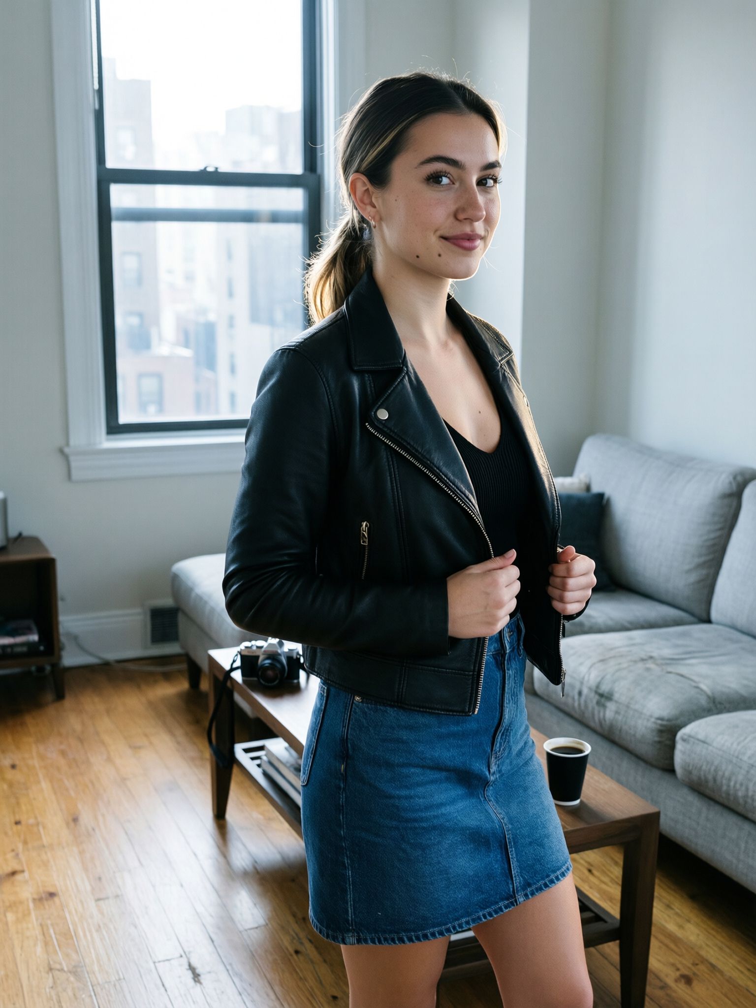 A Split-Second Glance, Fingers on the Jacket Zipper