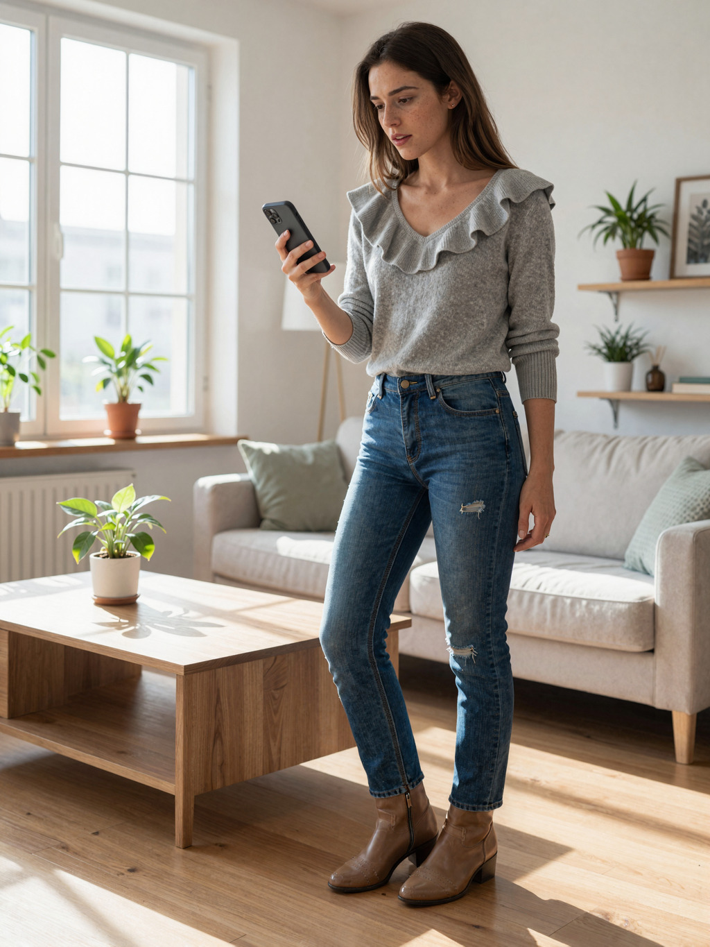 A Doorbell Interrupts Her Reach for the Phone