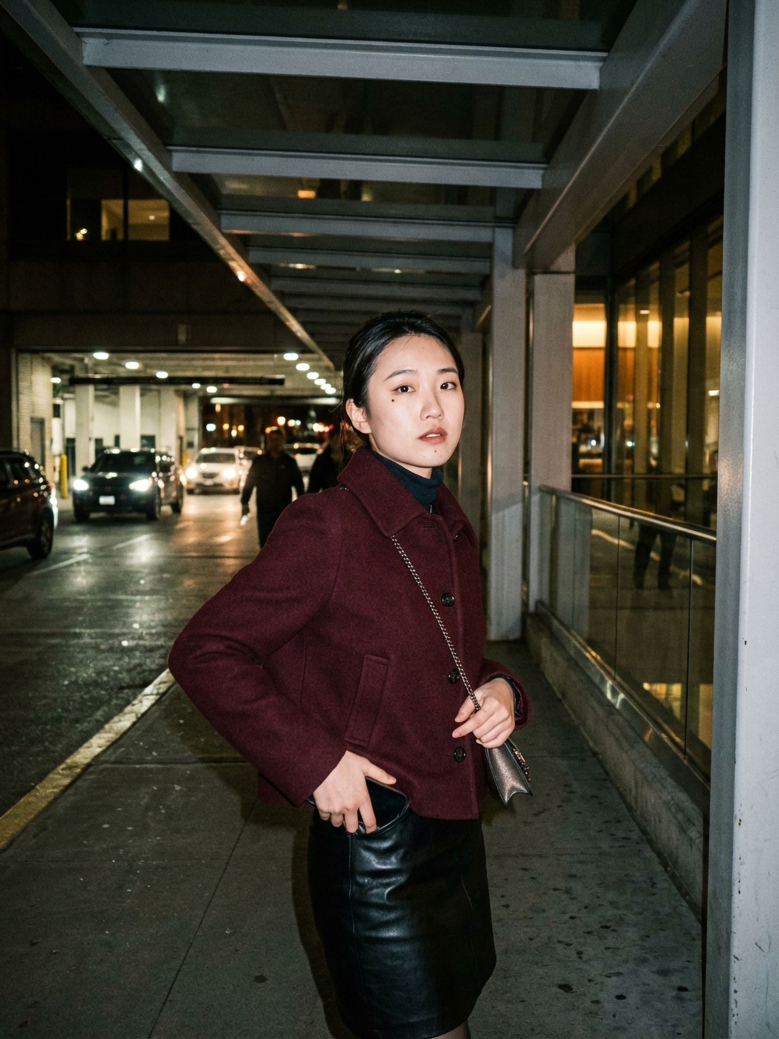 A Measured Glance Beneath Hard Evening Light